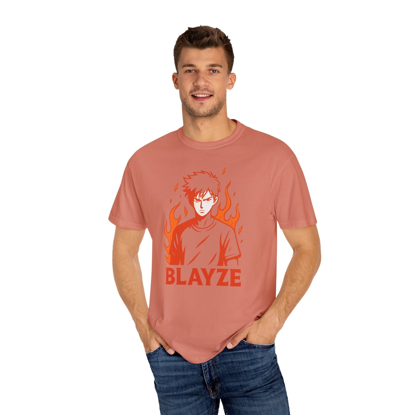 Unisex Blayze Fire Graphic T-Shirt - Cool Casual Wear for Anime Lovers