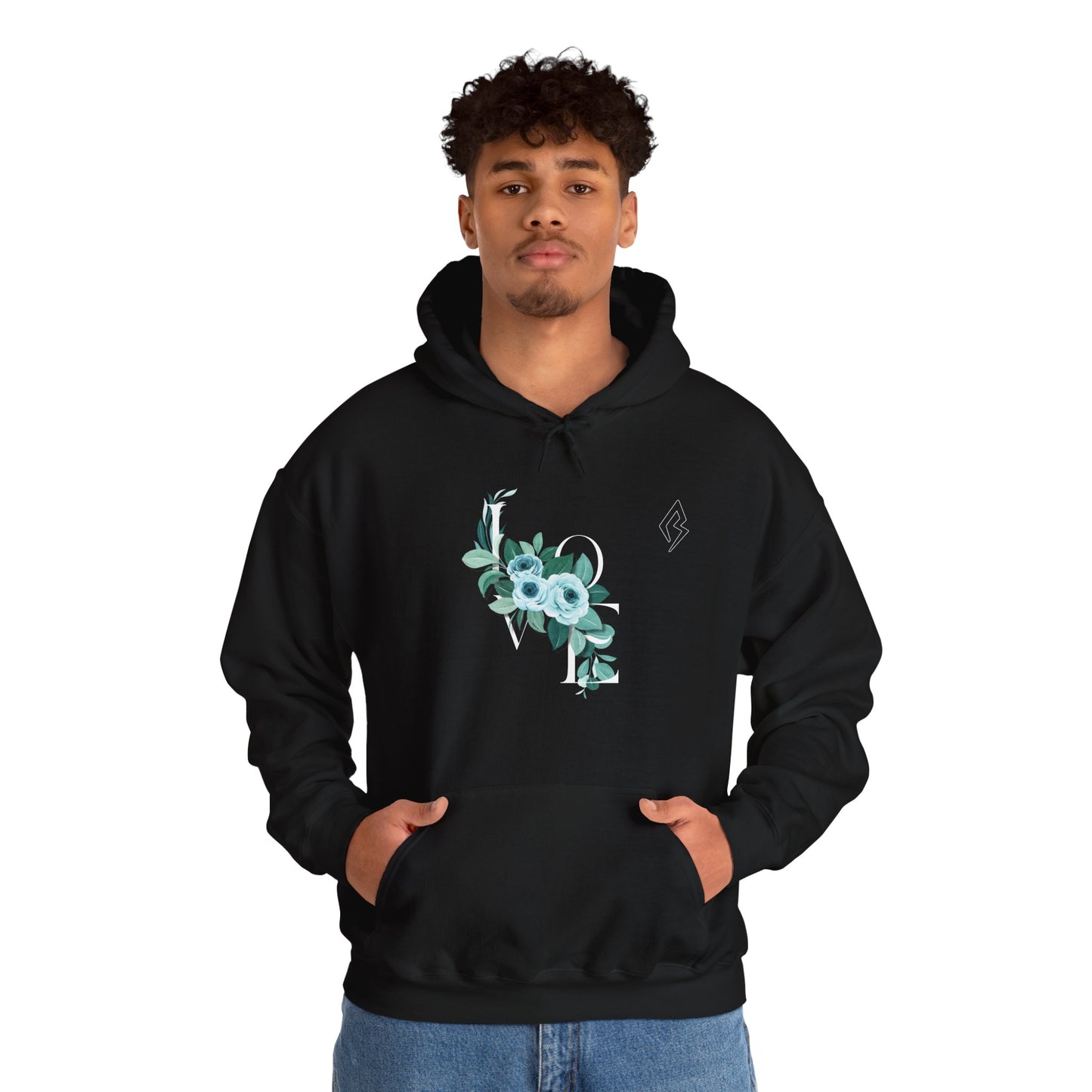 Unisex Heavy Blend Hooded Sweatshirt - Cozy Floral Design for Comfort & Style