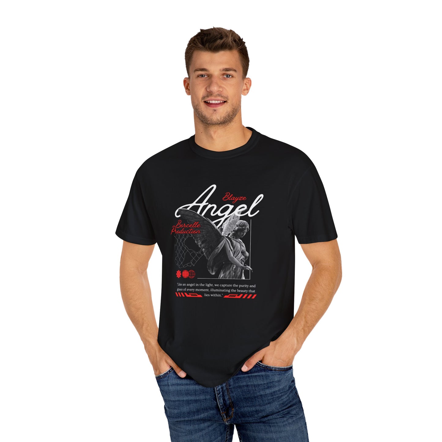 Unisex Garment-Dyed T-Shirt - ‘Angel’ Graphic Tee for Empowerment and Inspiration