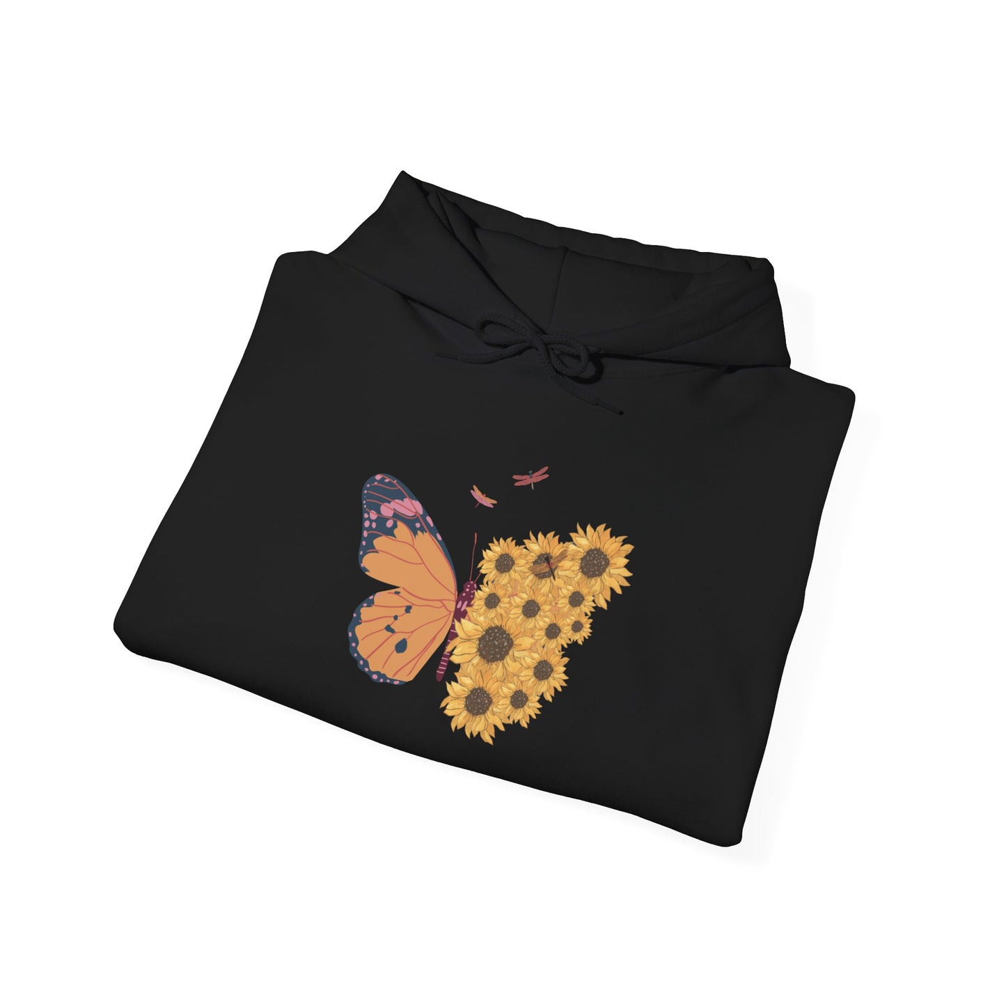 Butterfly & Sunflower Unisex Hoodie – Cozy Spring Design