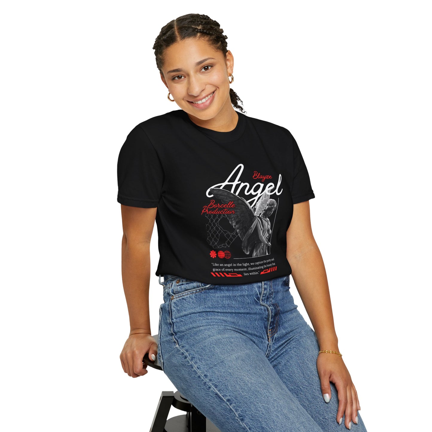 Unisex Garment-Dyed T-Shirt - ‘Angel’ Graphic Tee for Empowerment and Inspiration