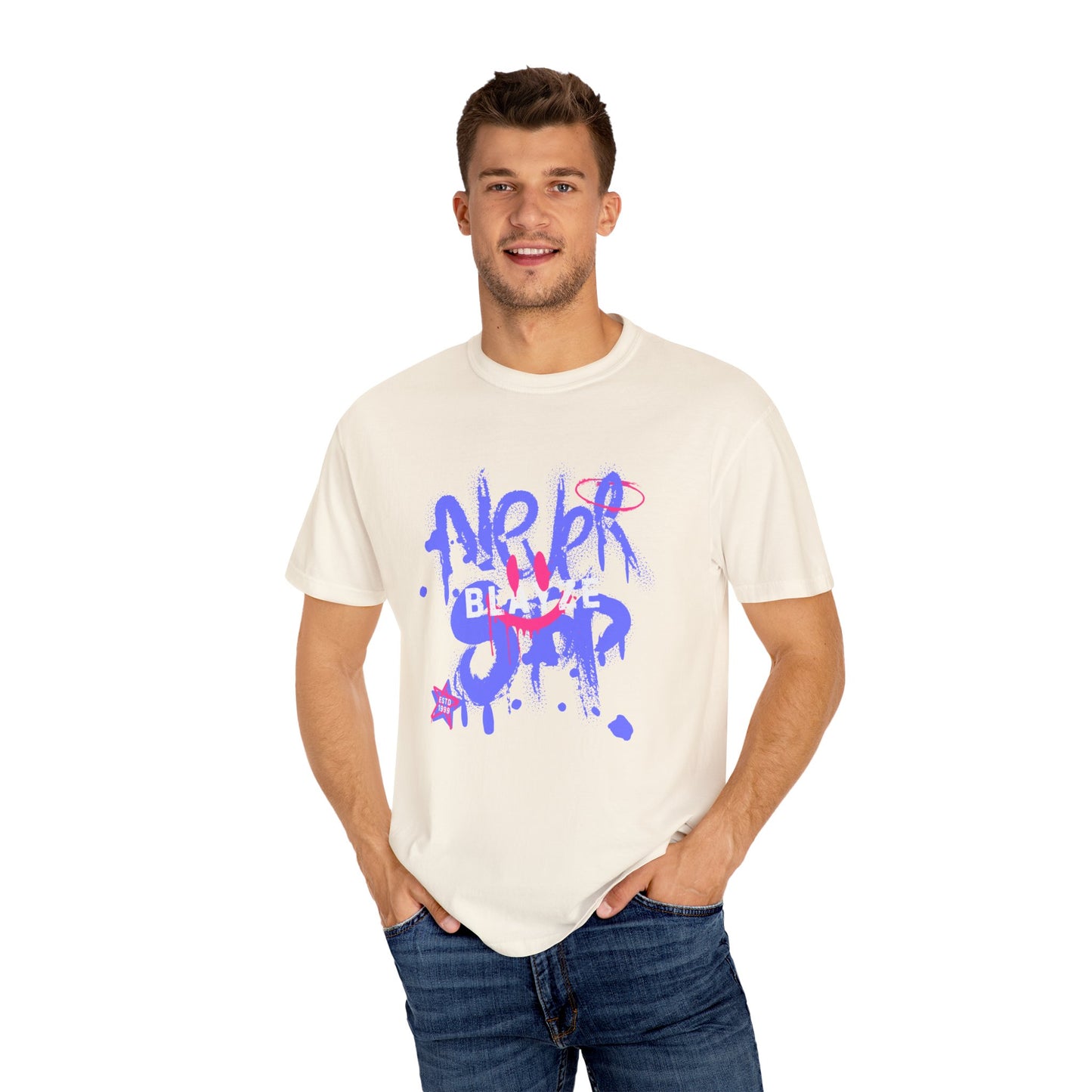 Graffiti Style Unisex Garment-Dyed T-Shirt - "Never Blend In"