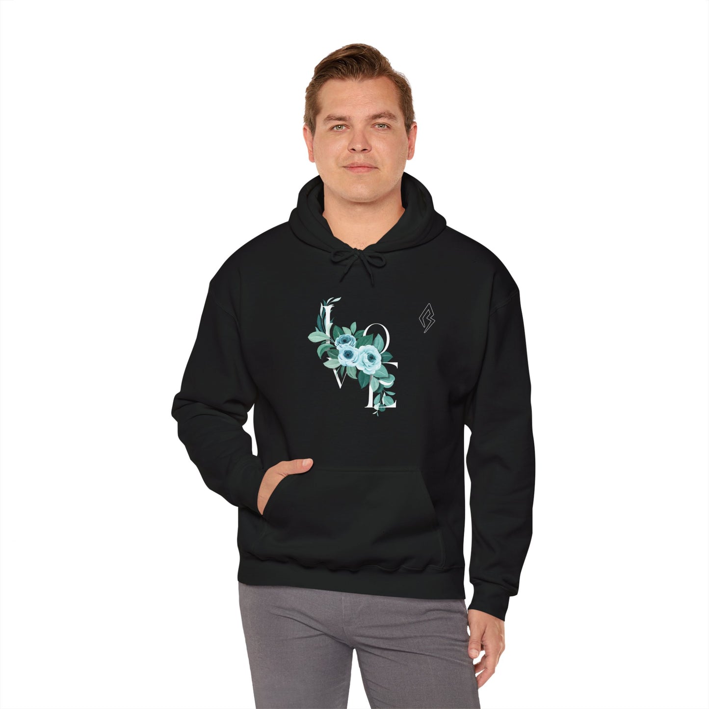 Unisex Heavy Blend Hooded Sweatshirt - Cozy Floral Design for Comfort & Style