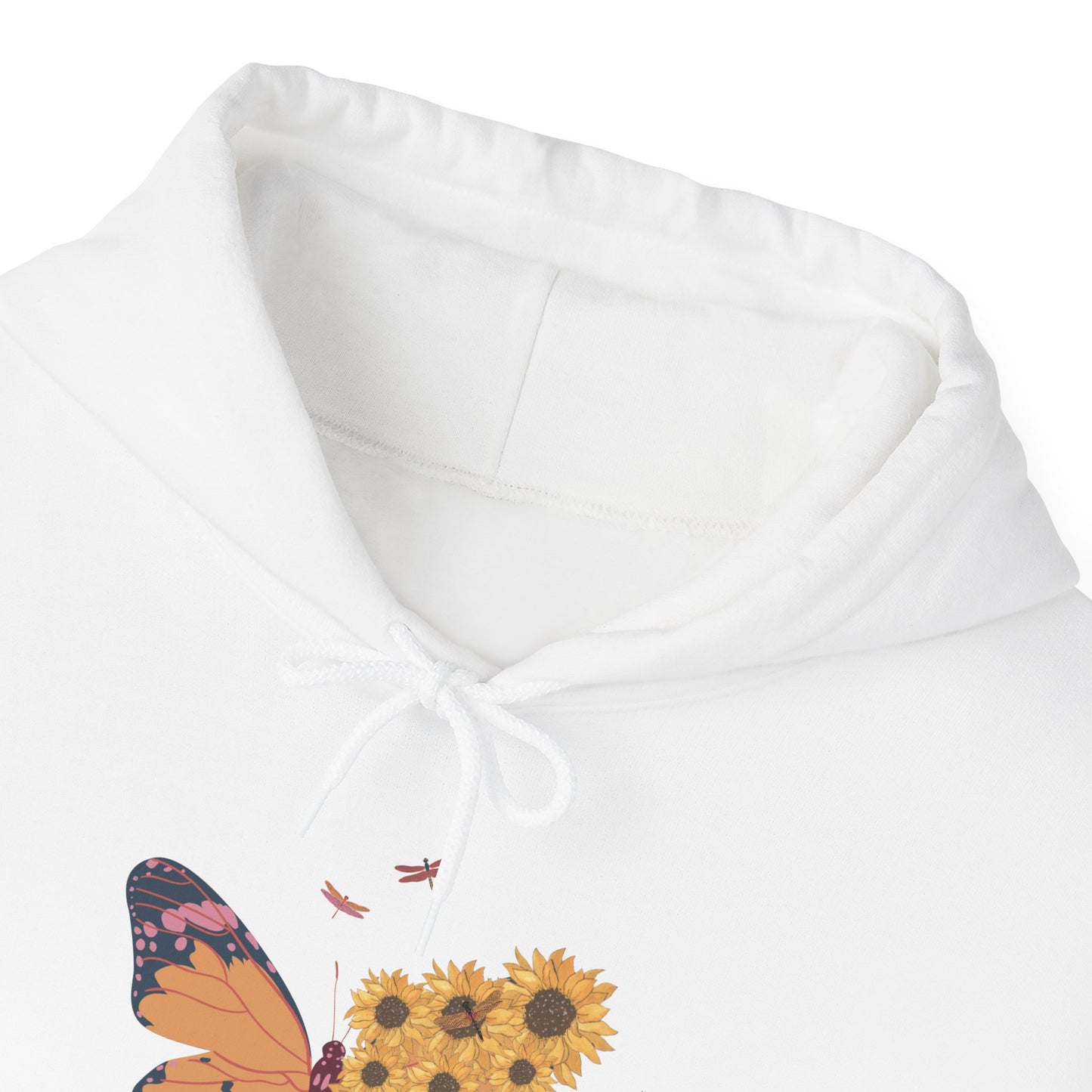 Butterfly & Sunflower Unisex Hoodie – Cozy Spring Design